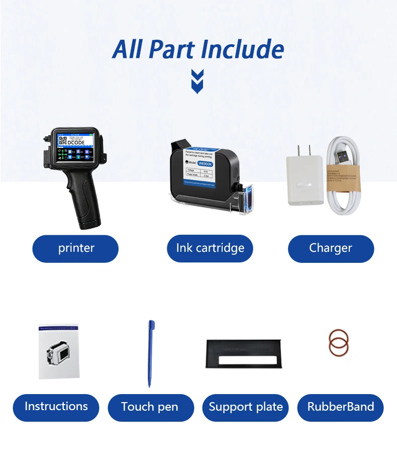XTMINI 12.7mm Handheld Inkjet Printer Portable Printers Text QR Barcode Batch Nu