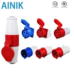 Industrial Plug and Socket 5pin 3core 3P/4P/5P Electrical Connector 16A 32A IP44 Wall Mounted Socket 220V 380V 415V MALE FEMALE