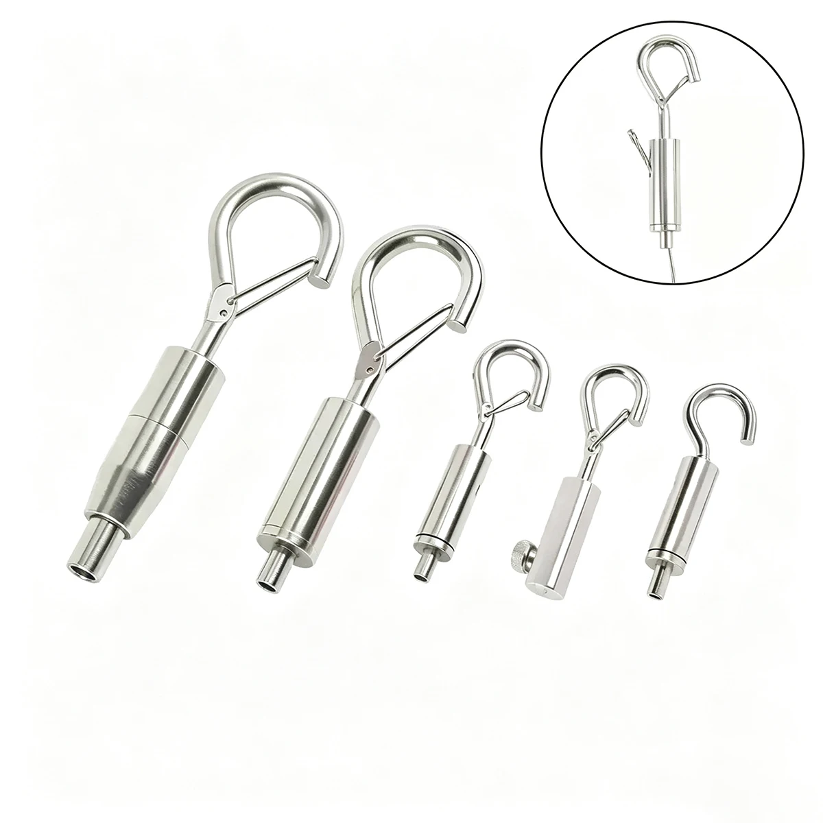 1-10pcs Spring Hook Safety Hook Cable Lock - Adjustable Hook-Eye Tensioner, Portable Hanging for Home/Office/Camping/Decor
