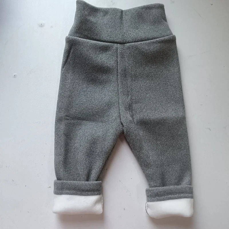 0-5Y BABY Clothes Casual Pants Autumn Winter Kids Warm Pants Boy Girls One Piece Fleece Trousers Outer Wear Sports Trousers