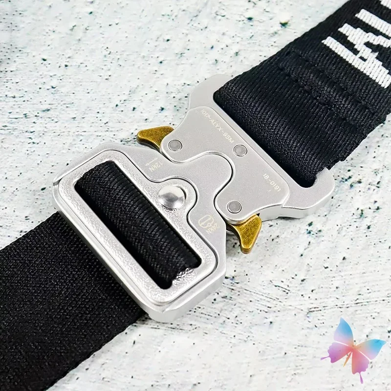Hiphop Street 1017 ALYX 9SM Belt Unisex Metal Buckle Black Ribbon