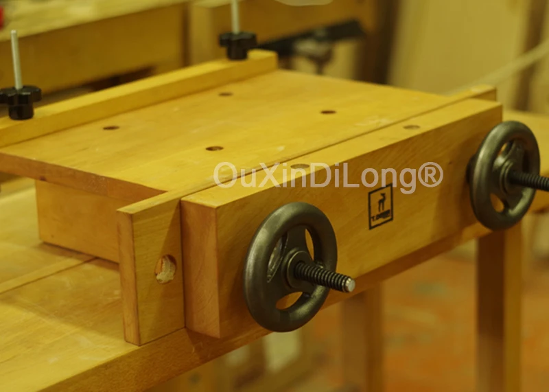 1Set Complete Portable Mini Beech Wood Workbench Handwheel with Moxon Vise, WB-1643M MOXON, Carpenter Workbench Vise GF942