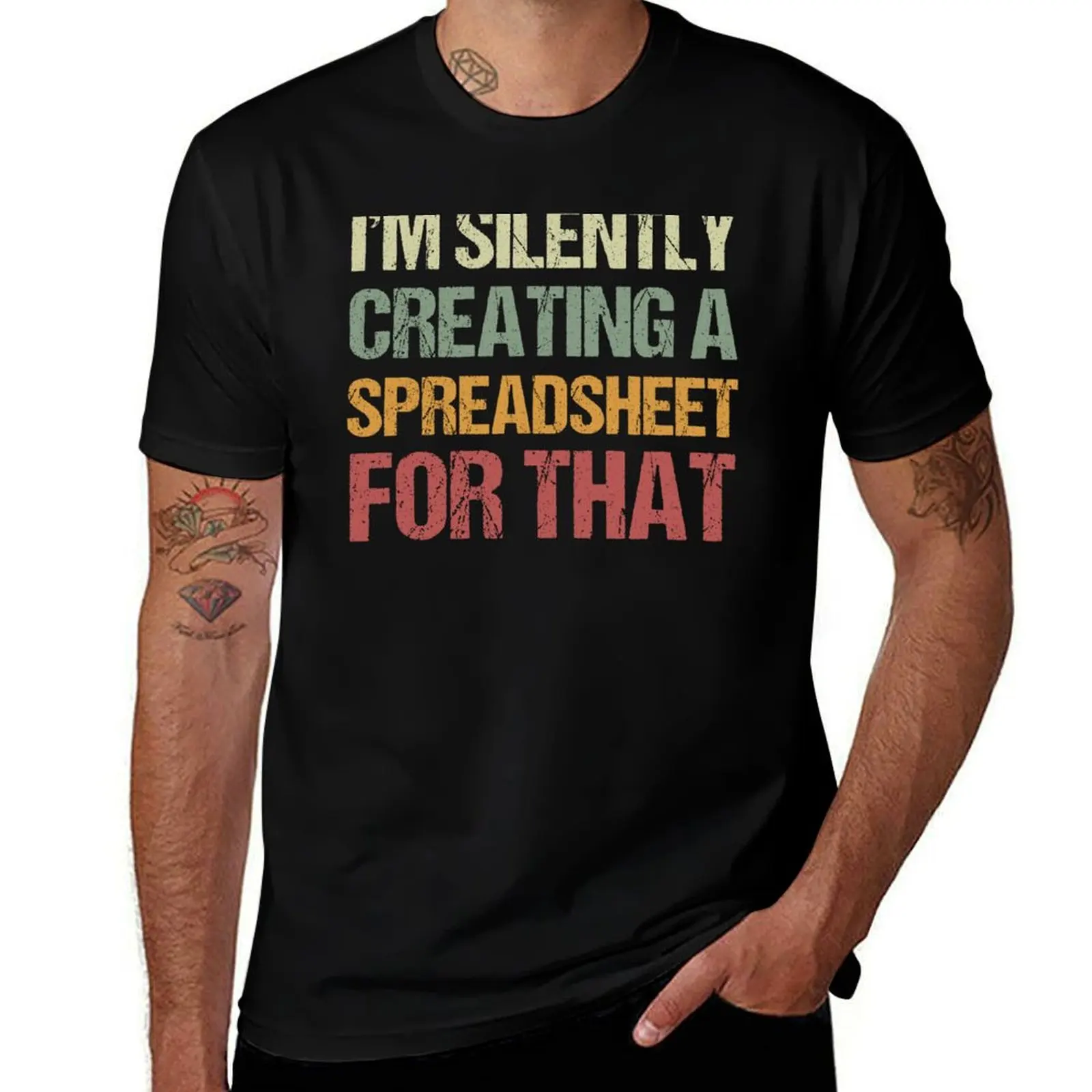 I'm Silently Creating A Spreadsheet For That, Funny Accountant T-Shirt Fashion Pattern Printed Tee Shirt T-Shirt