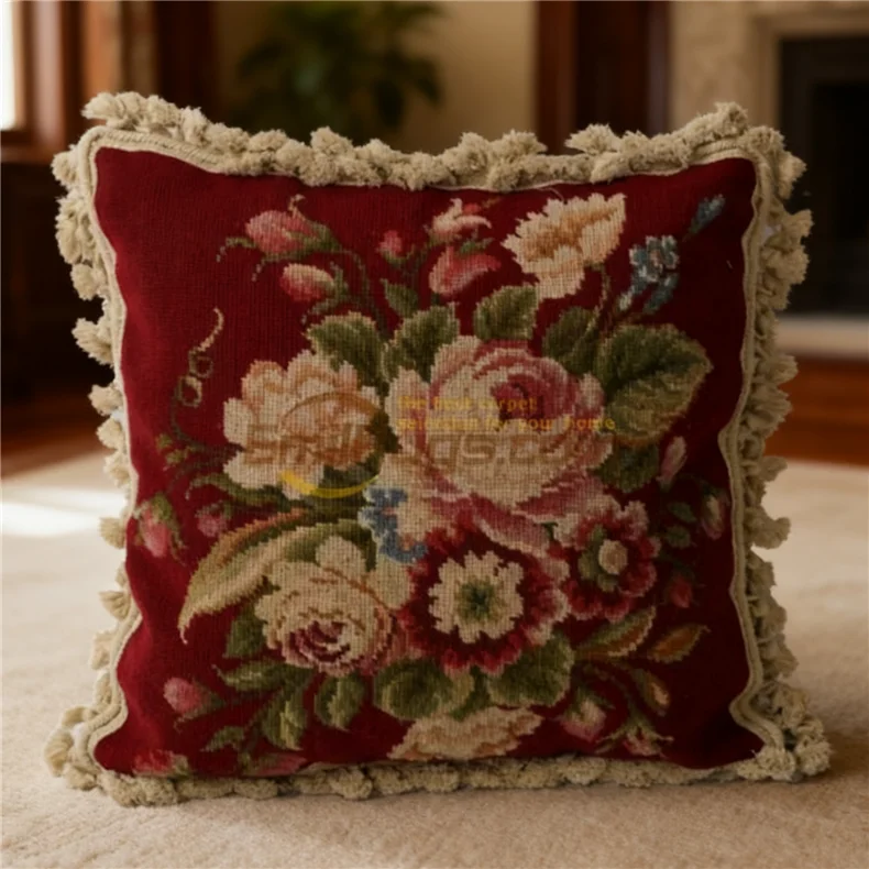 

Wool Silk Cushion Cover - Custom Japanese Ukiyo-e Style, Insert Not Included