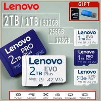Lenovo Memory Card 128GB Class 10 V60 TF Card 2TB 1TB 512GB 256GB A2 U3 Micro SD Card For Mobile Phone PC Speaker HD Camera