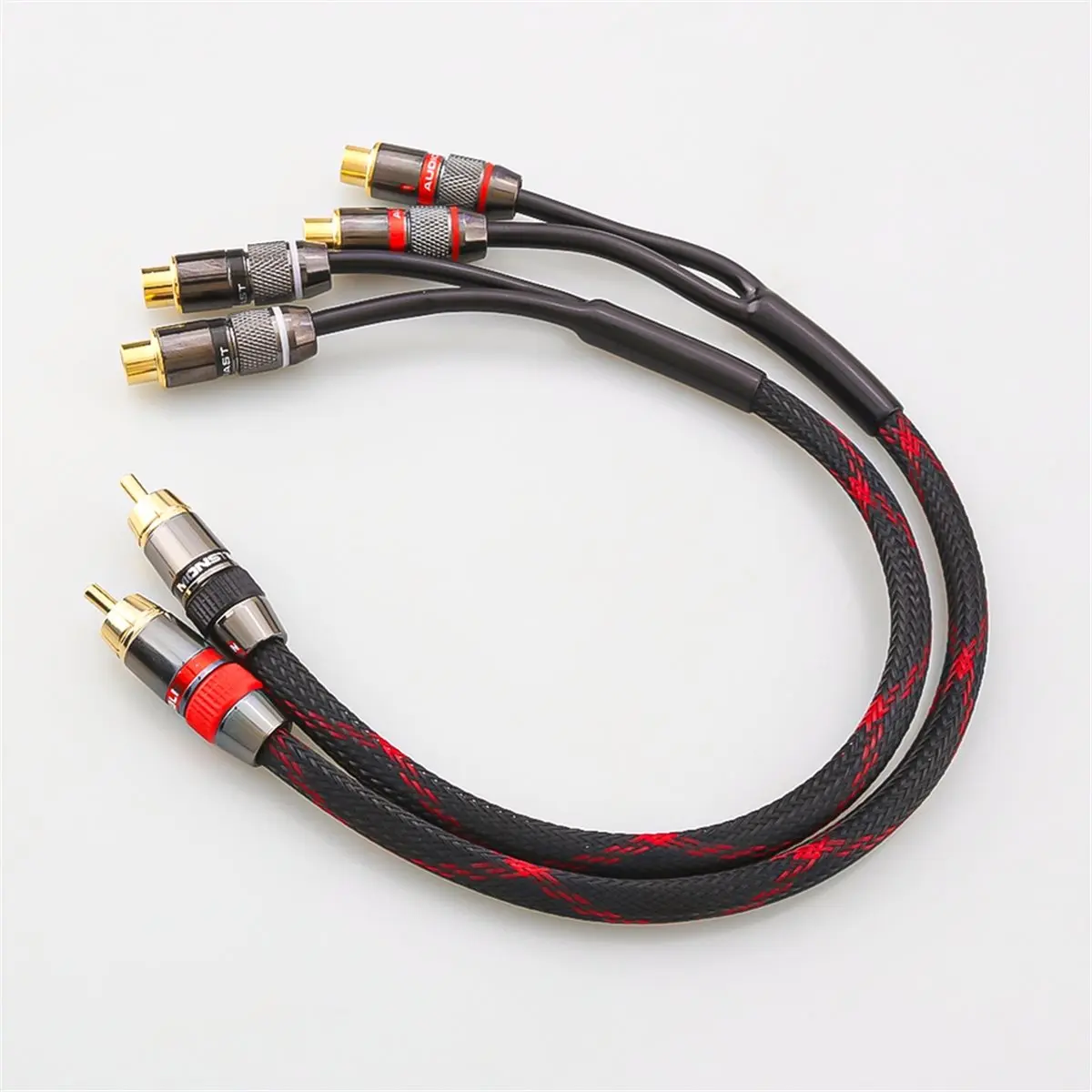 (ABGQ) HiFi Y Splitter Audio Cable RCA Male to 2 Female Plug RCA Connector Adapters Cable Wire Cord for Amplifer 0.5m