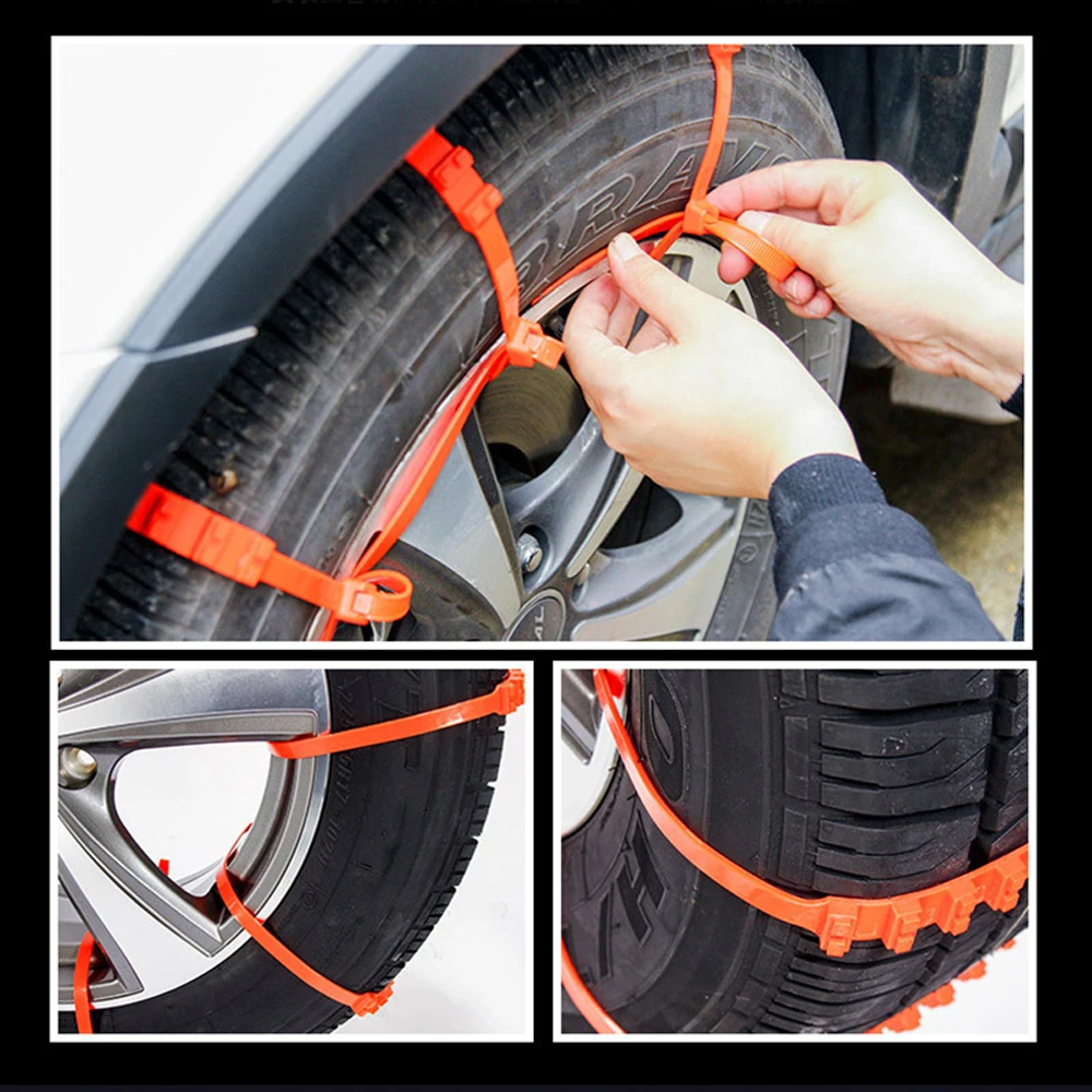 1Pcs Car Snow Chains Nylon Anti-skid Car SUV Tire Wheel Chains Tyre Cable Belt Winter Outdoor Snow Ice Mud Road Emergency Chain