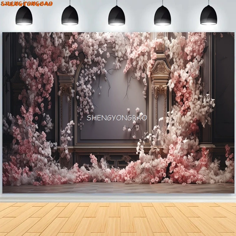 Nette Mariage Scène Photographie Décors Fleur Arc Fond Bannière NikRideau Décoré Photo Studio Accessoires SG-02