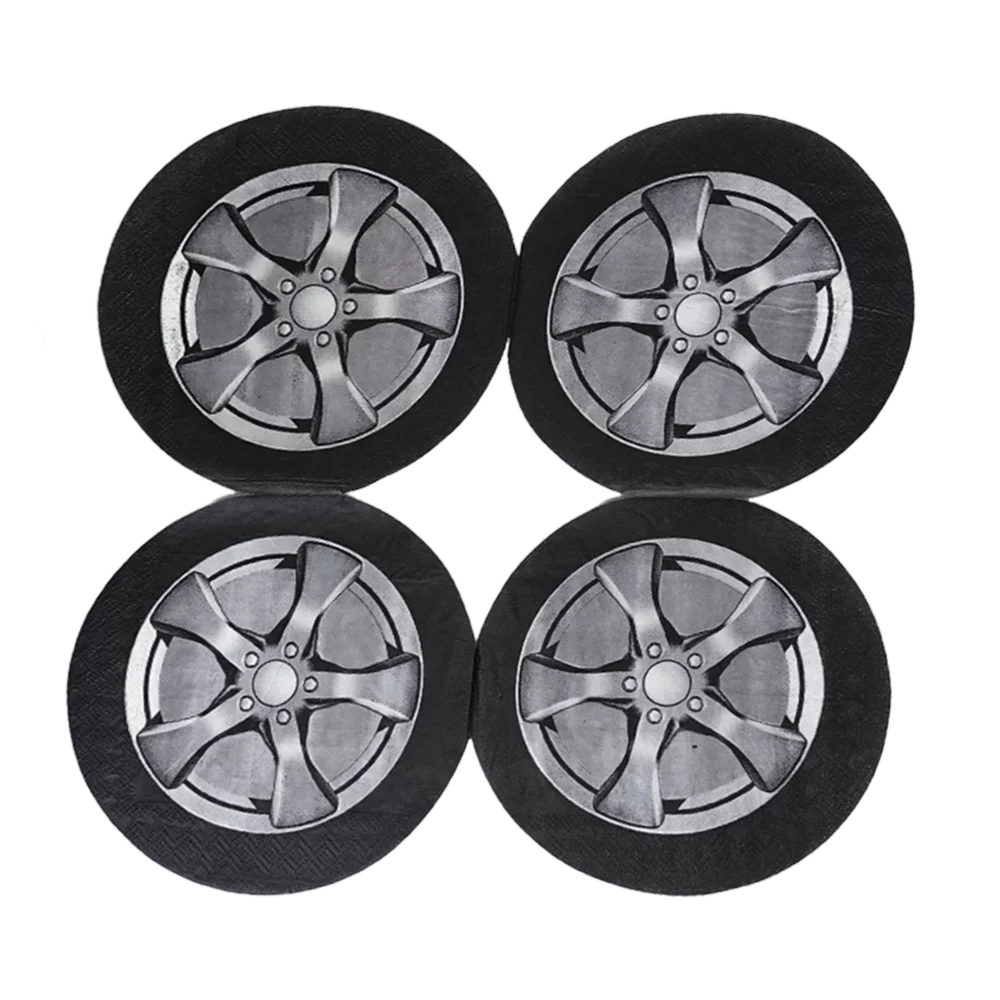 Tire Napkins Race Car Napkin Wheel Paper Napkin Car Party Decor Race Car Party Supplies for Birthday Baby Shower Birthday Party