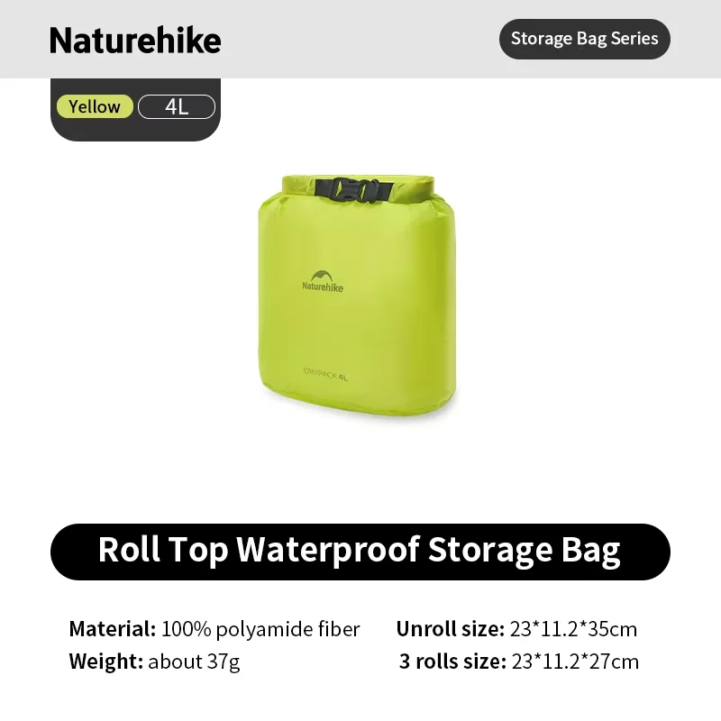 Naturehike gerollte Aufbewahrungstasche für Outdoor-Reisen, Wandern, leicht, wasserdicht, Vakuum-Kompressionsspender, Taschen, tragbarer Organizer