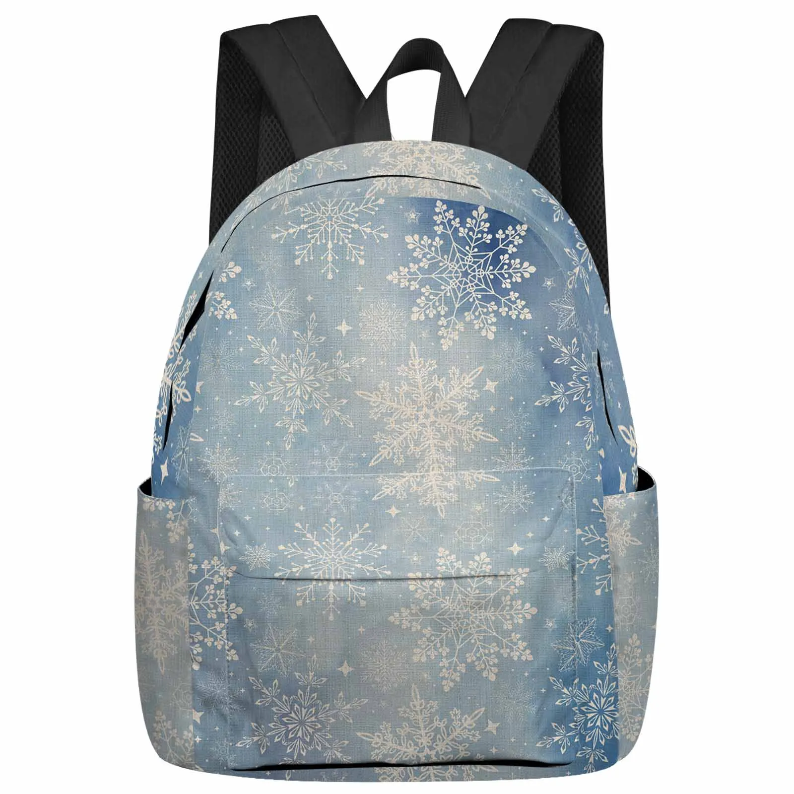 Watercolor, Snowflakes, Hands Aaaa Backpack Teenagers Student School Bags Laptop Custom Backpack for Men Women Travel Bag