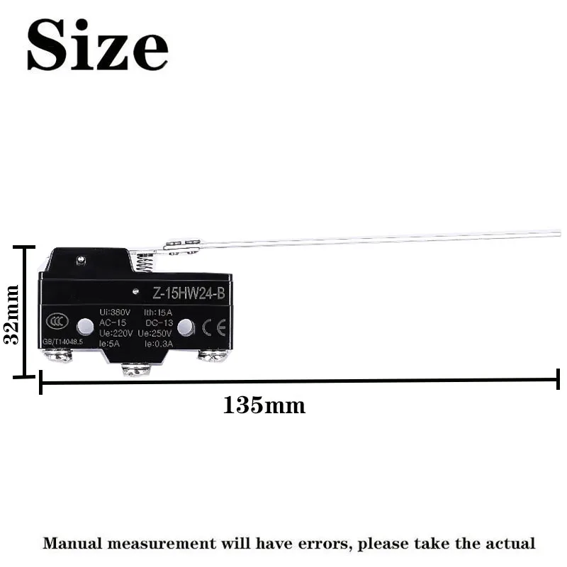 1PCS Z-15HW24-B 16A 250VAC Joystick Micro Switch Single Pole Sensor With Long Lever