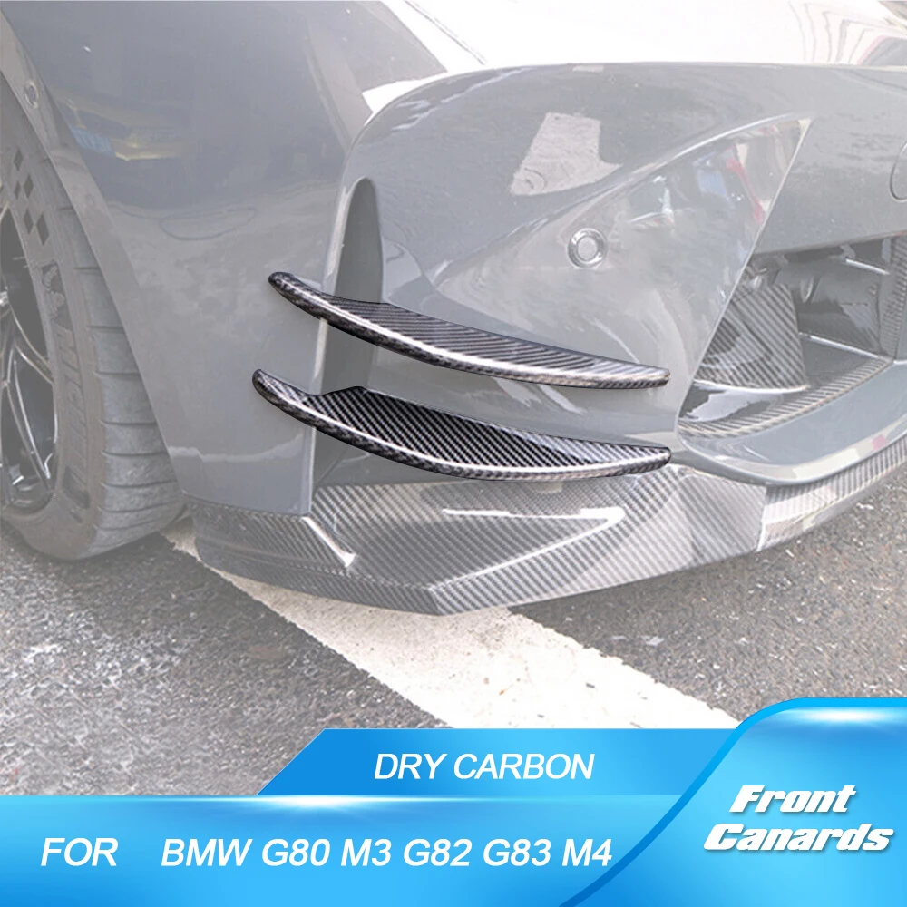 DRY/Wet Carbon Fiber Front Bumper Canards Auto Bumper Air Vents Trims for BMW 3 4 Series G80 M3 G82 G83 M4 2021 2022