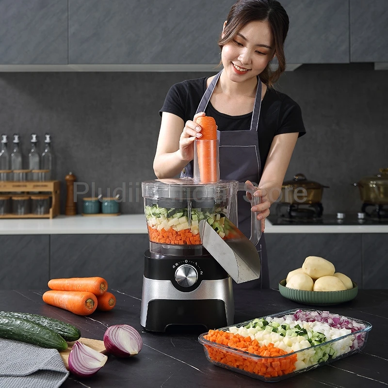 600W Electric Vegetable Cutter Machine Multifunctional Commercial Pepper Slicing  Shredder Cutting Machine Scallion for Home Use