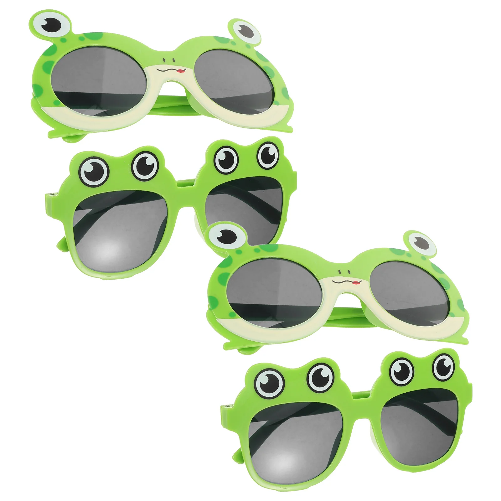 4pcs Cartoon Frog Sunglasses Lightweight Plastic Animal Eyeglasses Birthday Halloween Party Photo Booth Props - Tropical Luau