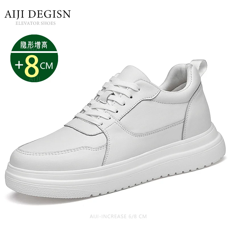 Luxury mens elevator shoes heighten increase invisible 6 8cm height increasing sports sneakers elevate taller lift leather shoes