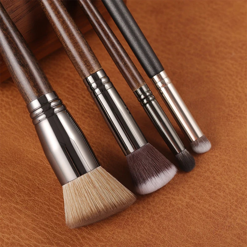 OVW Concealer Brush 4PC Synthetic Fluffy Tapered Curved Shape For Building Face Makeup Brush Tools