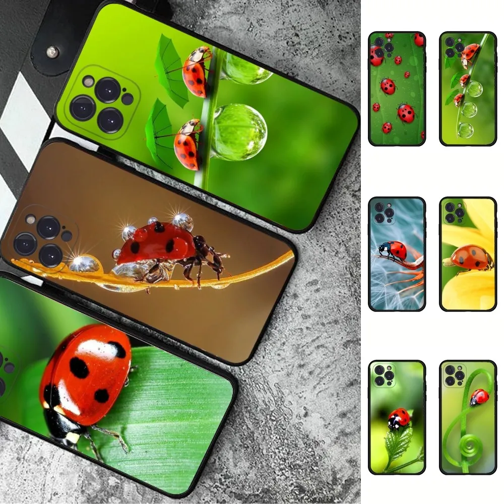 Ladybug Beetle Phone Case For iPhone 6 7 8 Plus 11 12 13 14 Pro SE 2020 MAX Mini X XS XR Back Funda Cover