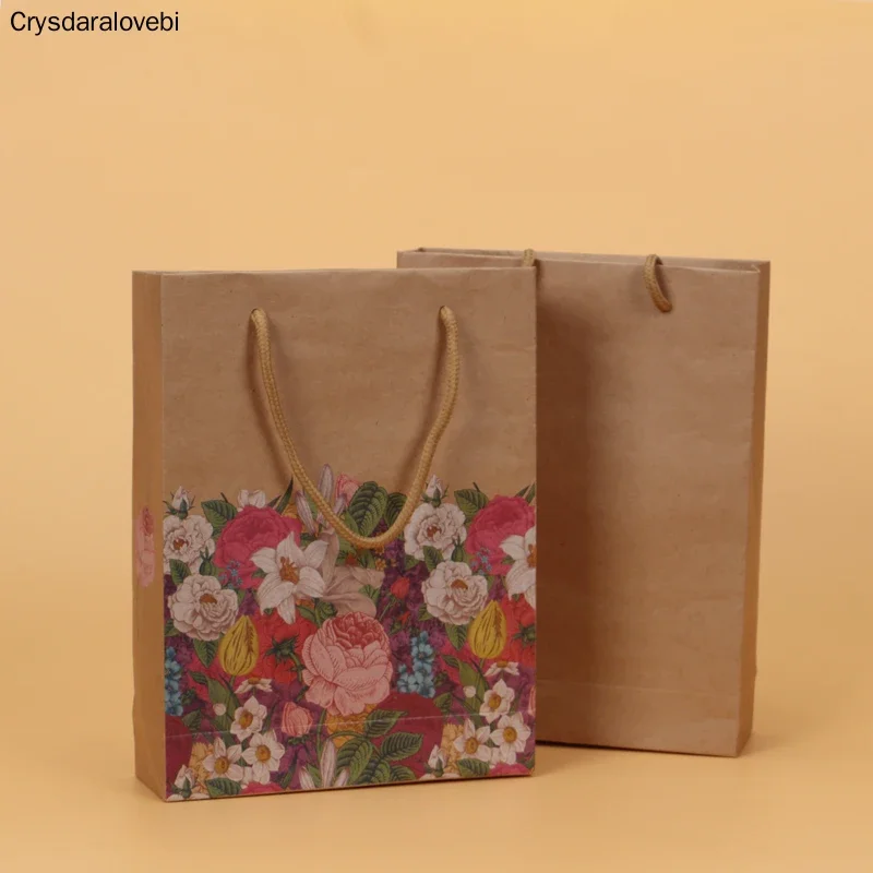 

20 Pcs Kraft Paper Box Party Favors Gift Paper Box Cake Packaging Candy Cookies Cupcake Boxes Wedding Paper Bags with Handles
