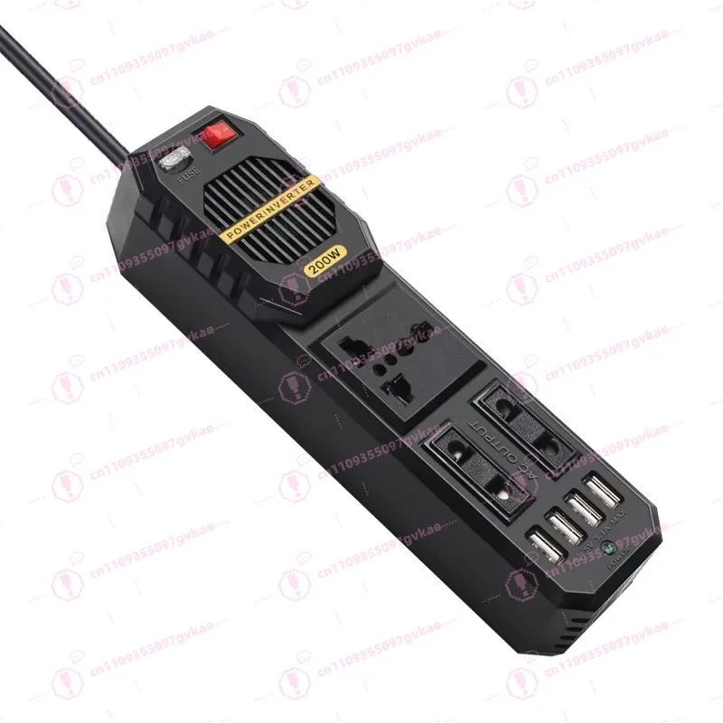 150W DC to AC Power Inverter Car Rechargeable 12V 220V with 4 * 2.1A USB Port 400W Peak Power 50Hz Output Frequency