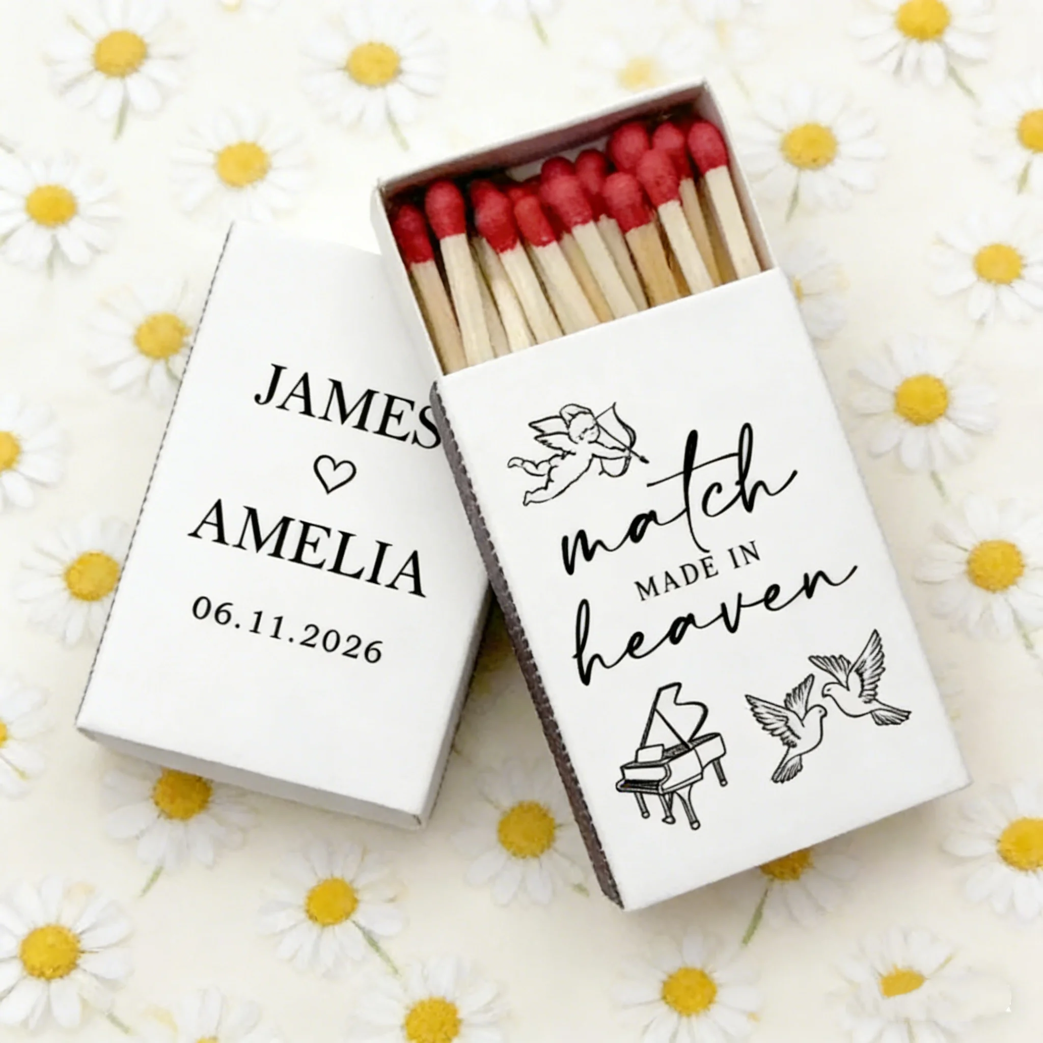 

Персонализированные свадебные спичечные коробки «Сделано в раю» | Элегантные индивидуальные подарки | Современные подарки для гостей на свадьбу