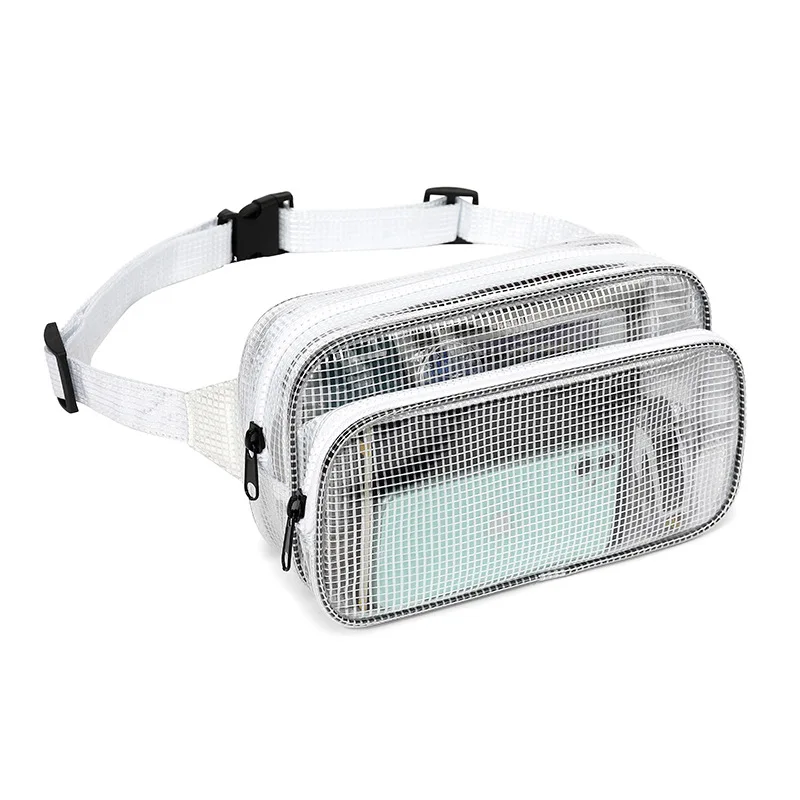 8 Inch Fanny Pack Tool Bag Transparent Anti-static Cleanroom Waist Pack Belt Bag for Work and Travel Waterproof Portable Storage