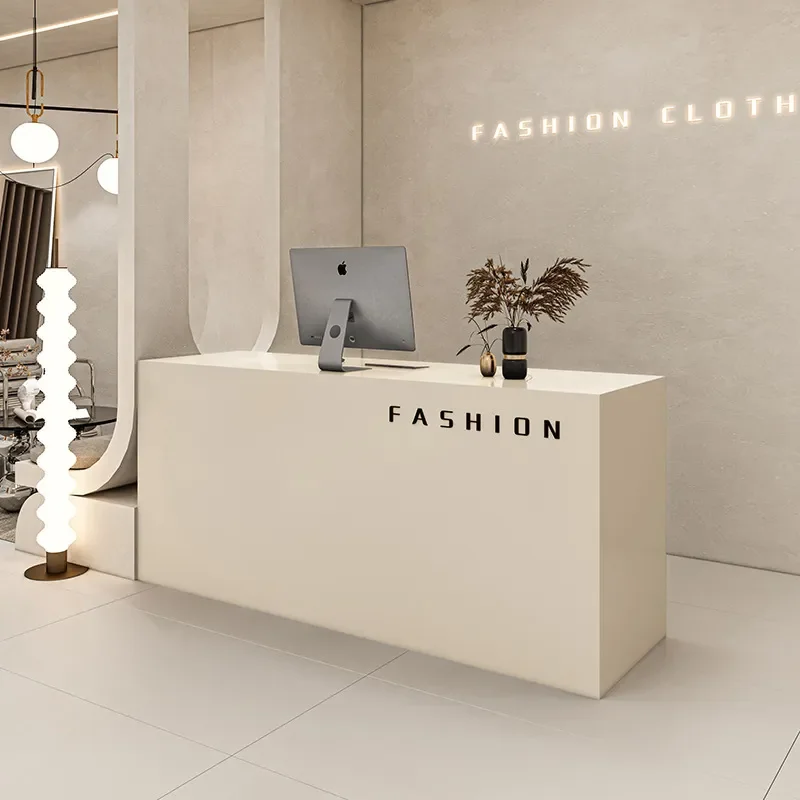 High End Simple Light Luxury Bar Checkout Counter Reception Desk Modern Minimalist Front Desk for Commercial Use