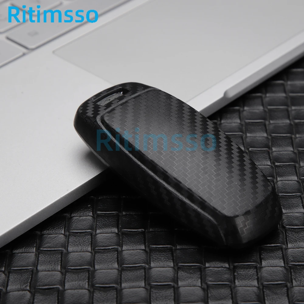 ABS Carbon Fiber Car Key Case Cover For Audi A3 A4 B9 A6 C8 A7 S7 4K A8 D5 S8 Q7 Q8 SQ8 E-tron 2018 2019 2020 2021 Accessories