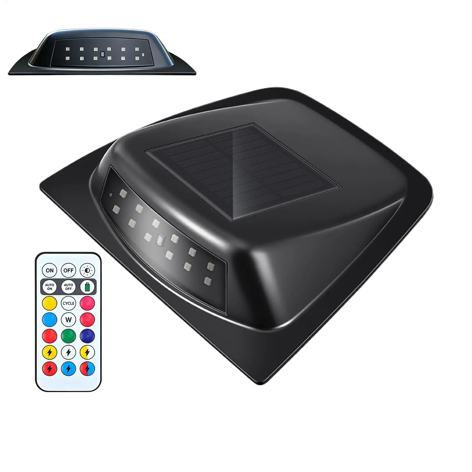 Solar LED Roof Lamp For Trucks 8 Colors Waterproof Solar Strobe Lamp With Remote Control LED Lights For Car For Roof Truck SUV