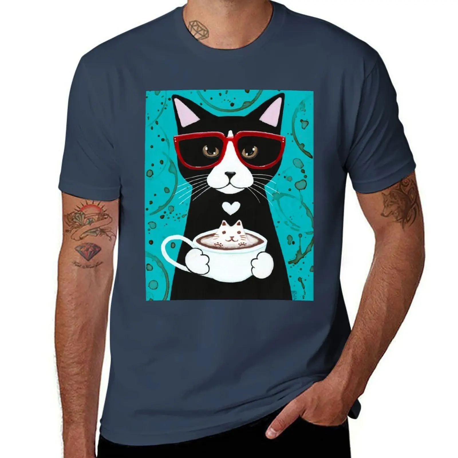 

Tuxedo Catpurrccino T-Shirt t shirt for man 100 percent cotton man t shirt summer T-Shirt