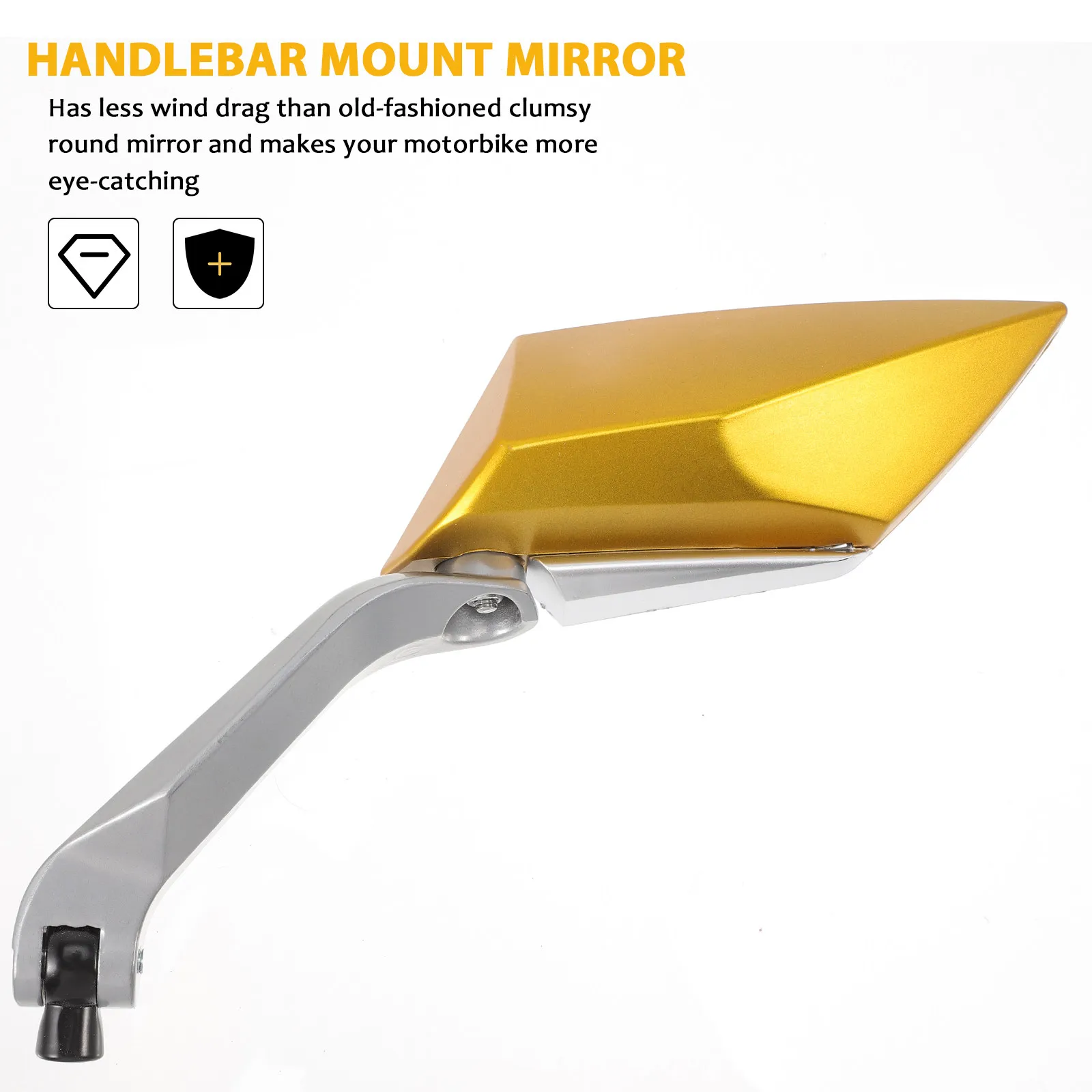 

1Pair Motorbike Rearview Mirror Wide Viewing Angle Premium Material Stable Performance Easy Install Handlebar Mount