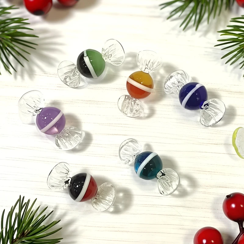 

6pcs Handmade Murano Glass Candy Figurine Cute Mini Sweets Ornament Home Desk Decor Wedding Party Favor New Year Christmas Gifts