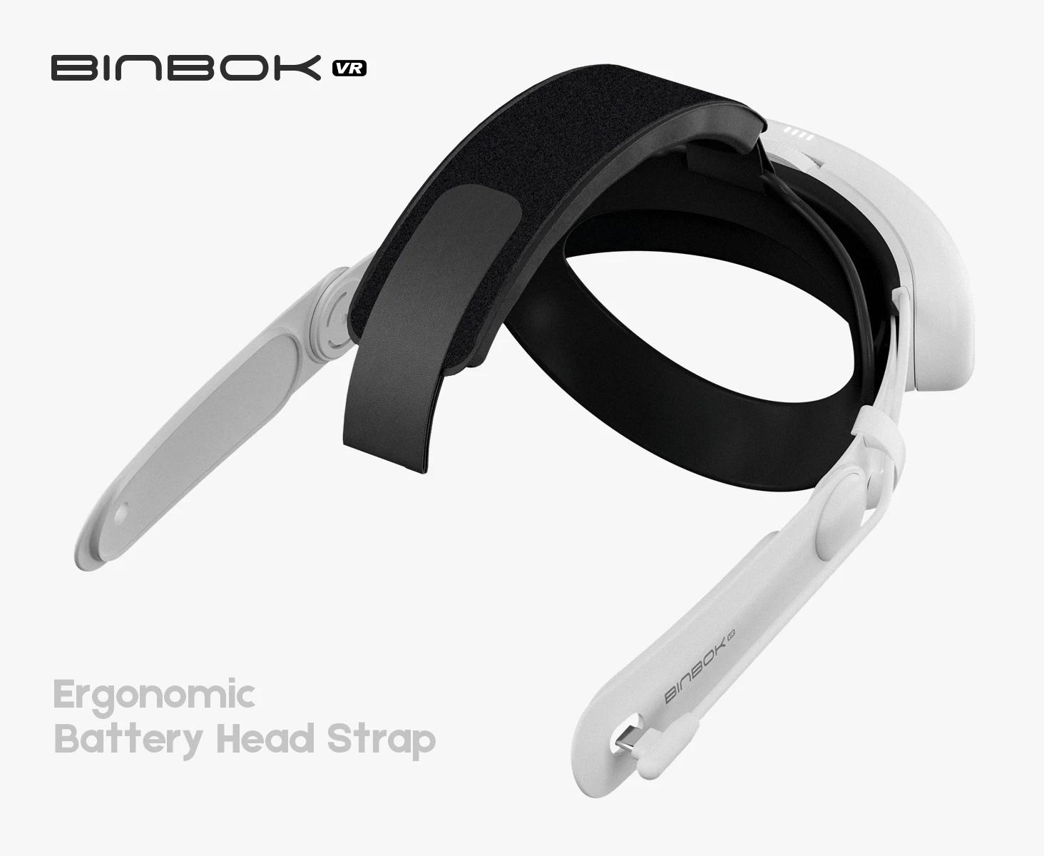 

BINBOK VR T3 Head Strap for Oculus/Meta Quest 3 with Rechargeable Battery 8000mAh Ergonomic Design Adjustable Support Arms extra