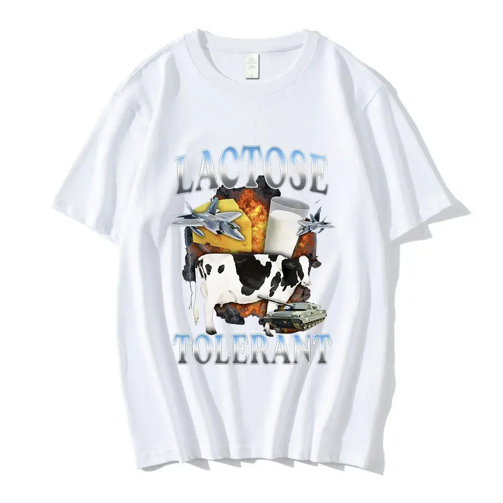 Lactose Tolerant Funny Graphic T-Shirt Men Women Fashion Vintage Short Sleeve T-shirts Cotton Casual Oversized T Shirts