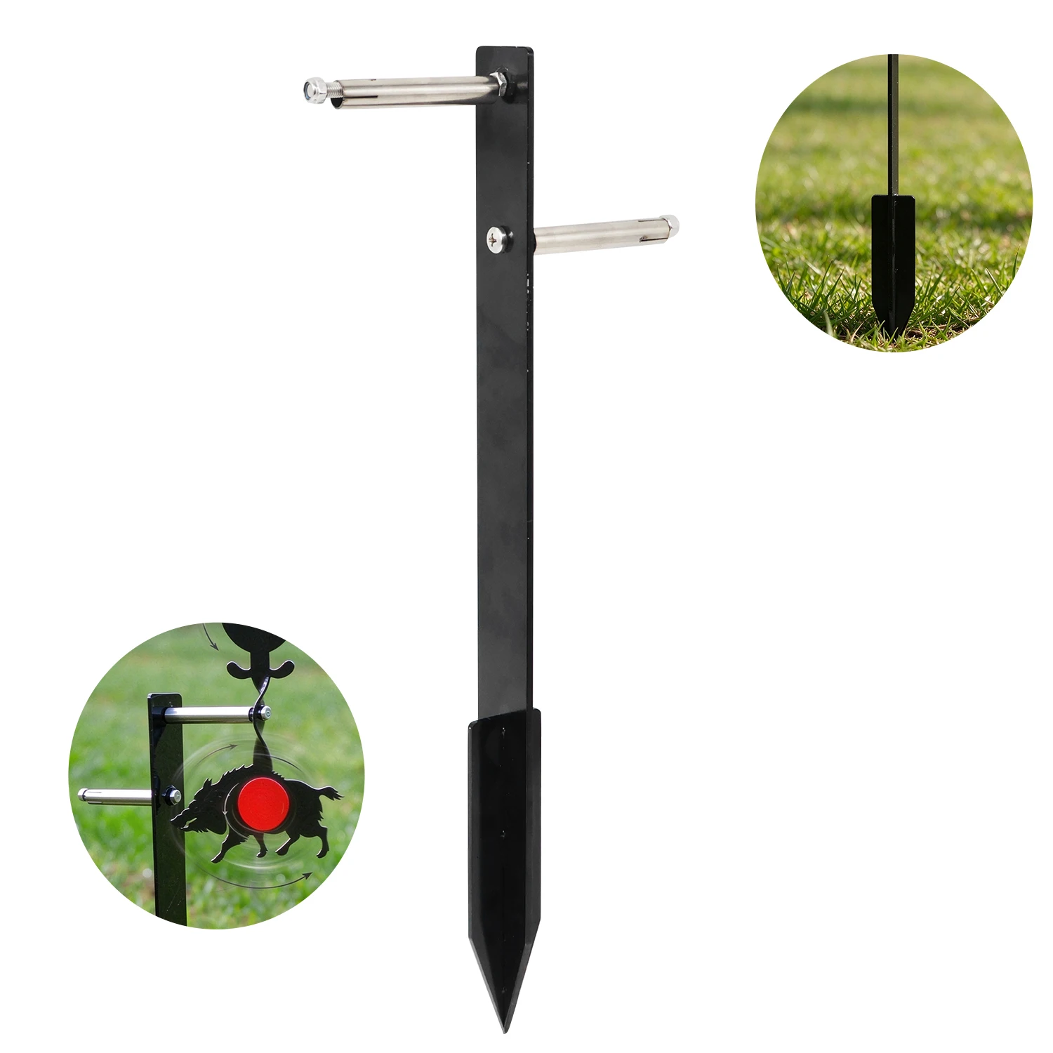 Stainless Steel Ground Insert Target Stand with Crossbar for Hanging Targets No Target Included Outdoor Practice
