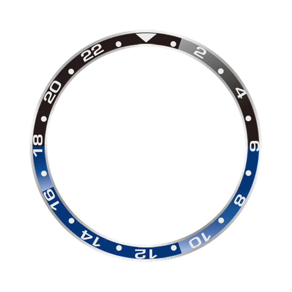 For Huawei Watch GT 5 46mm Bezel Ring Aluminum Alloy Dual Color Protective Cover Ring - Black+Blue  /  White Characters