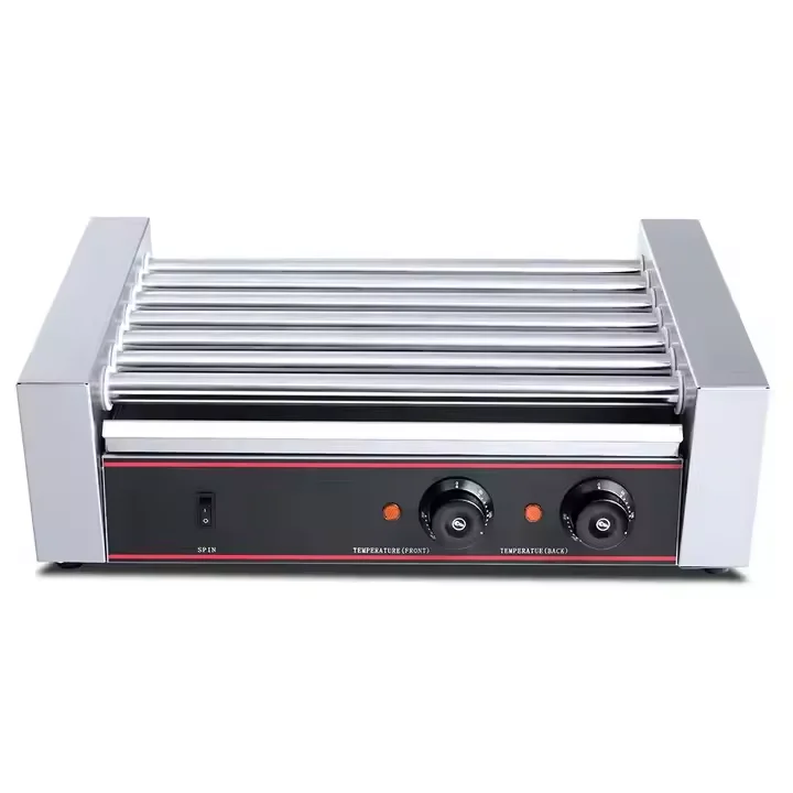 Hot Selling Automatic Electric Hot Dog Machine Snack Processing Machinery Hot Dog Barbecue Machine 5-11 Roller CE Certificate