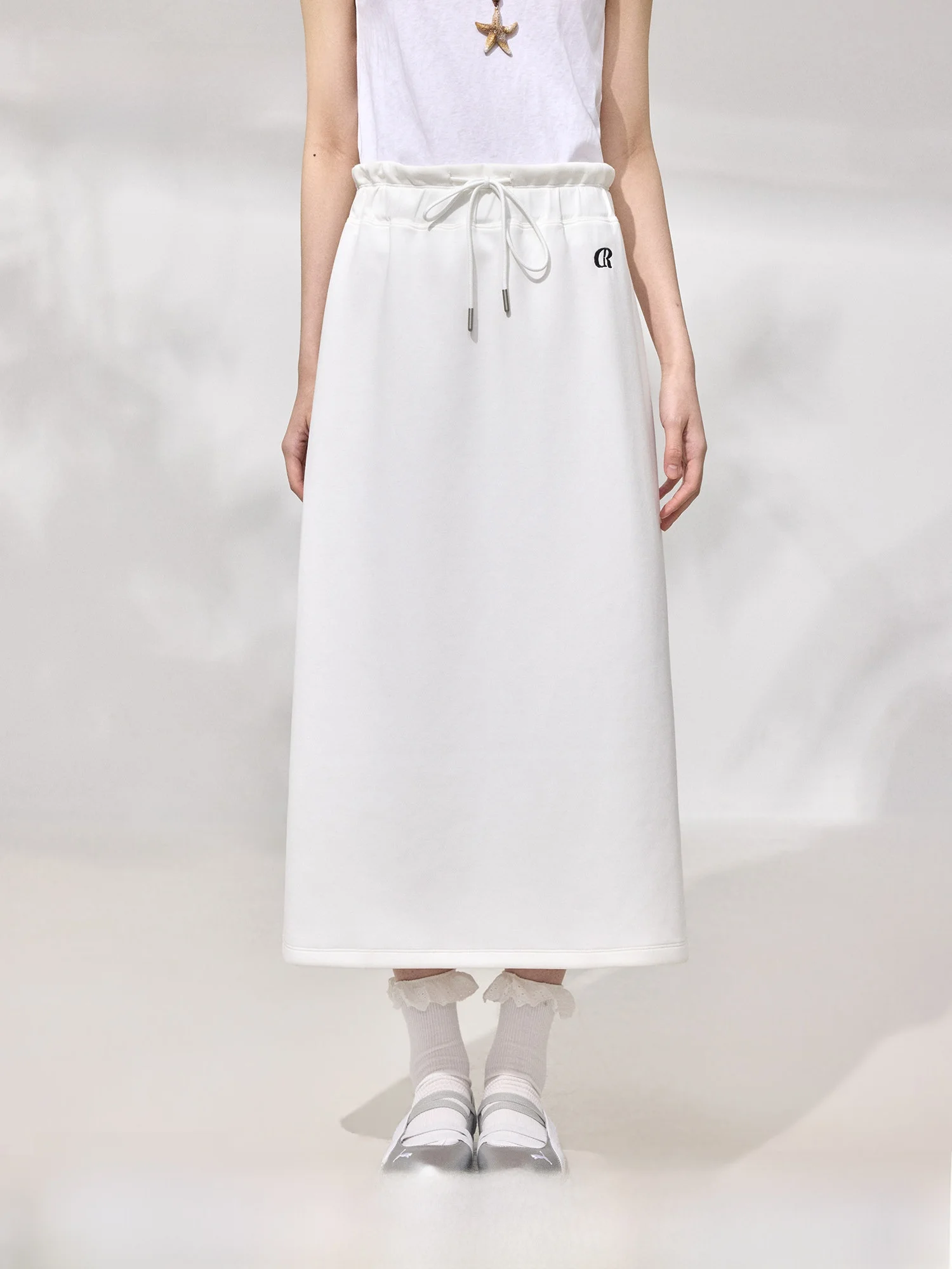 

Casual A-Line Skirt for Women Spring Fashionable Color Versatile Slimming Umbrella Skirt High Waist Cotton Blend