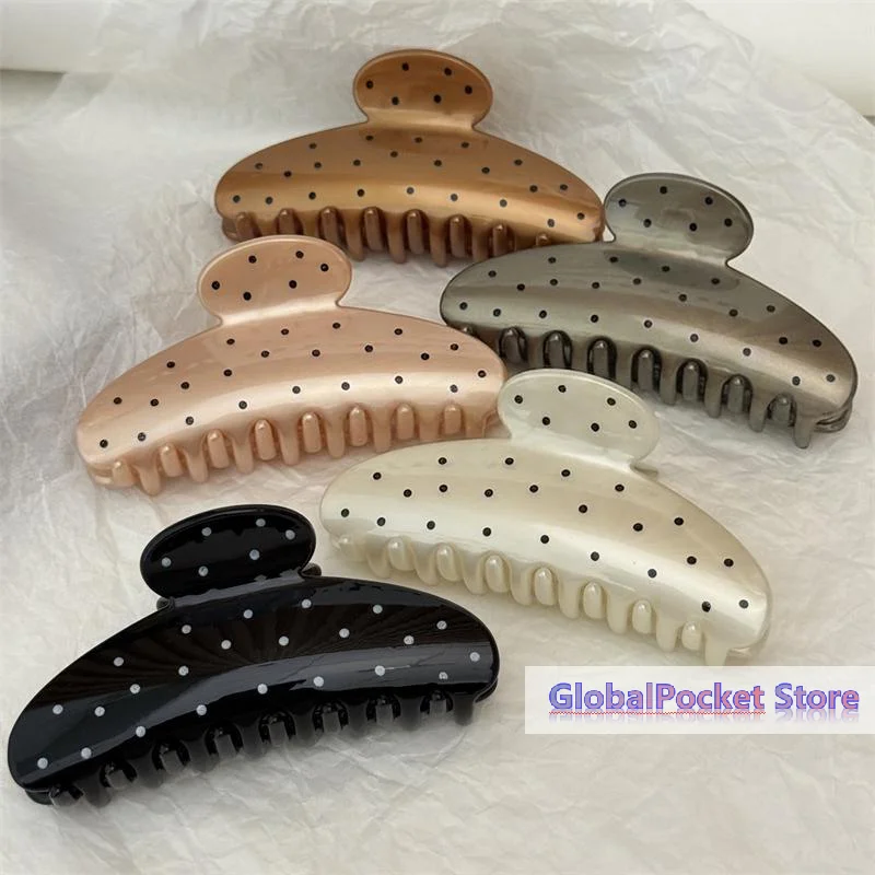 [TG823]Polka Dot Grip Clip Exquisite Daily Styling Firm Grip Suitable For Various Hairstyles All Seasons Playful Accessory