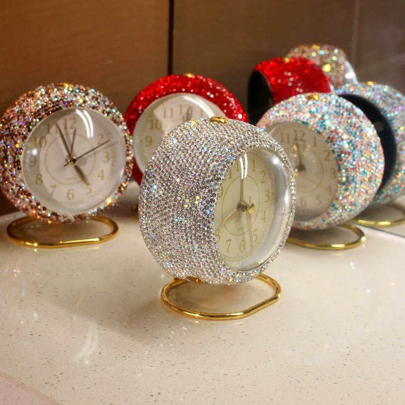 Light Luxury Silent Alarm Clocks Student with Wake-up Artifact Advanced Sense Diamond-encrusted Desktop Clock Home Decoration