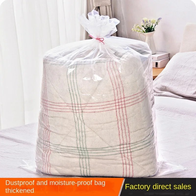 PE flat mouth plastic bag, extra large dust-proof cotton quilt storage bag