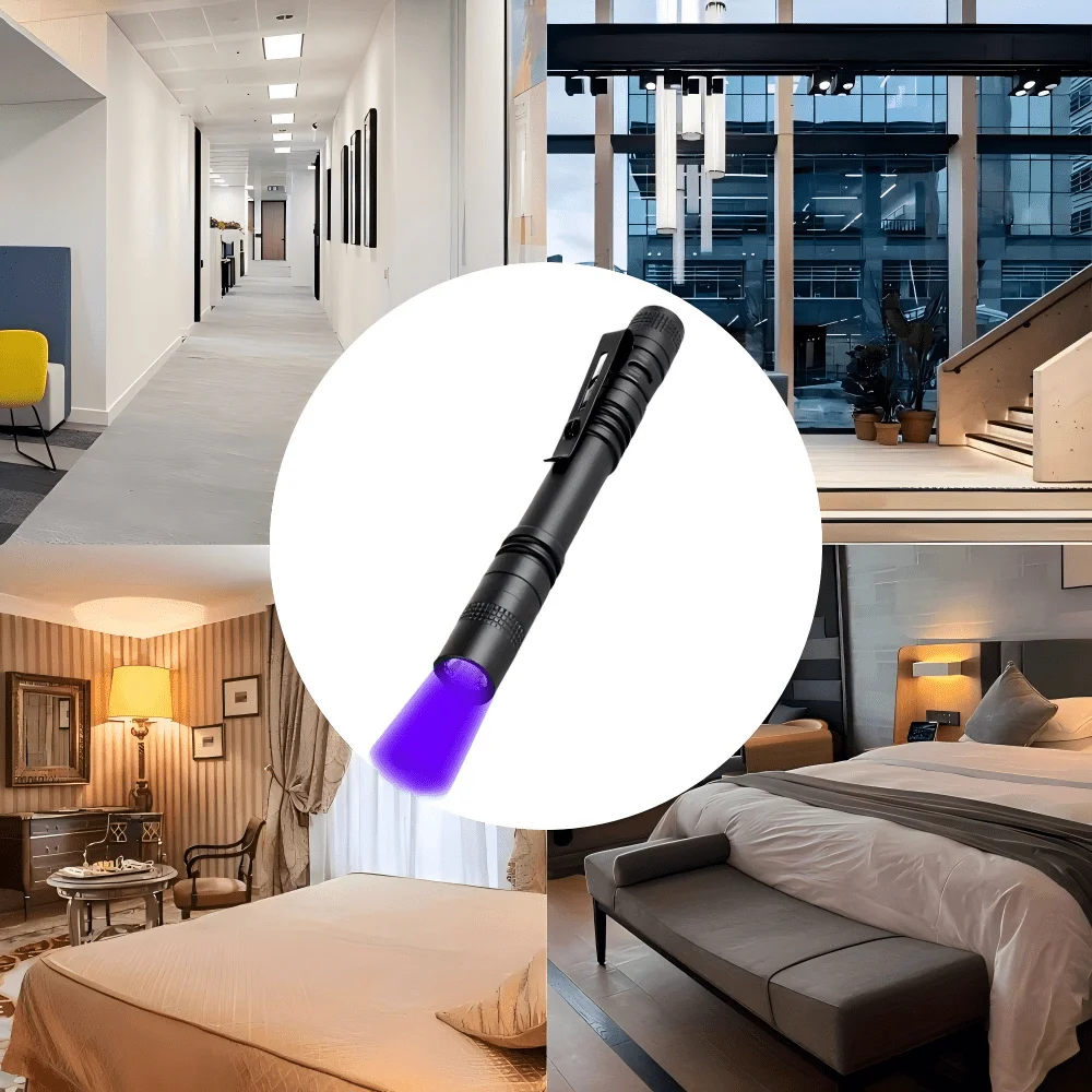 1 Piece 395 NM Ultraviolet Black Flashlight, Mini Portable Pocket Pen‑Shaped UV Torch, Detects Pet Urine, Dry Stains, Leaks, Dye