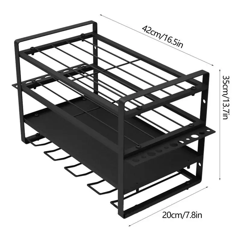 Organizador de taladro eléctrico de cuatro niveles, estante de herramientas eléctricas montado en la pared, soporte para taladro manual, estante de