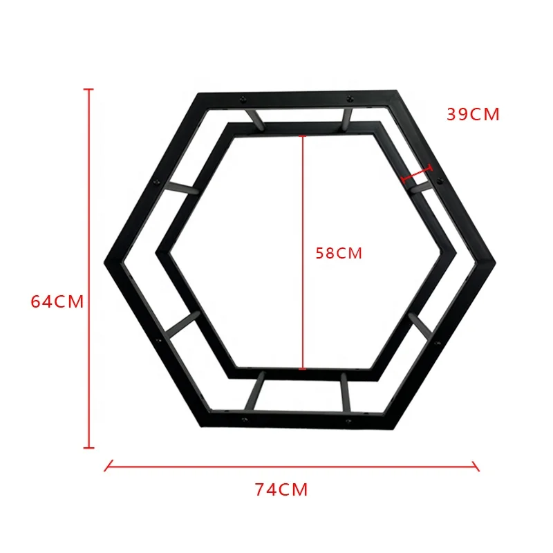 Modern Combined Hexagonal Car Wheel Rims Tire Display Rack Metal Rim Stand