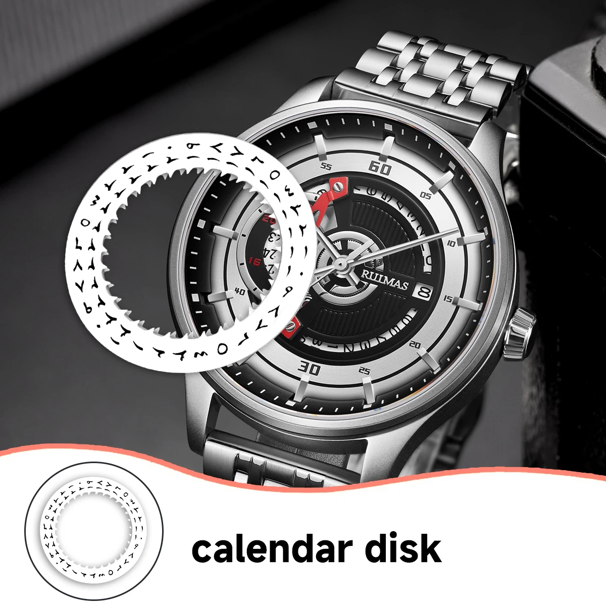 Rueda de esfera de fecha NH35 NH36 compatible con movimiento NH35 NH36 NH34 SKX007 SKX009 rojo azul negro fecha mecánica automática a las 3H 3.8H