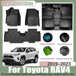 LHD Car Floor Mat for Toyota RAV4 RAV-4 XA50 XLE Hybrid 2019-2023 2020 2021 TPE Car Waterproof Foot Pad Custom Liner Accessories