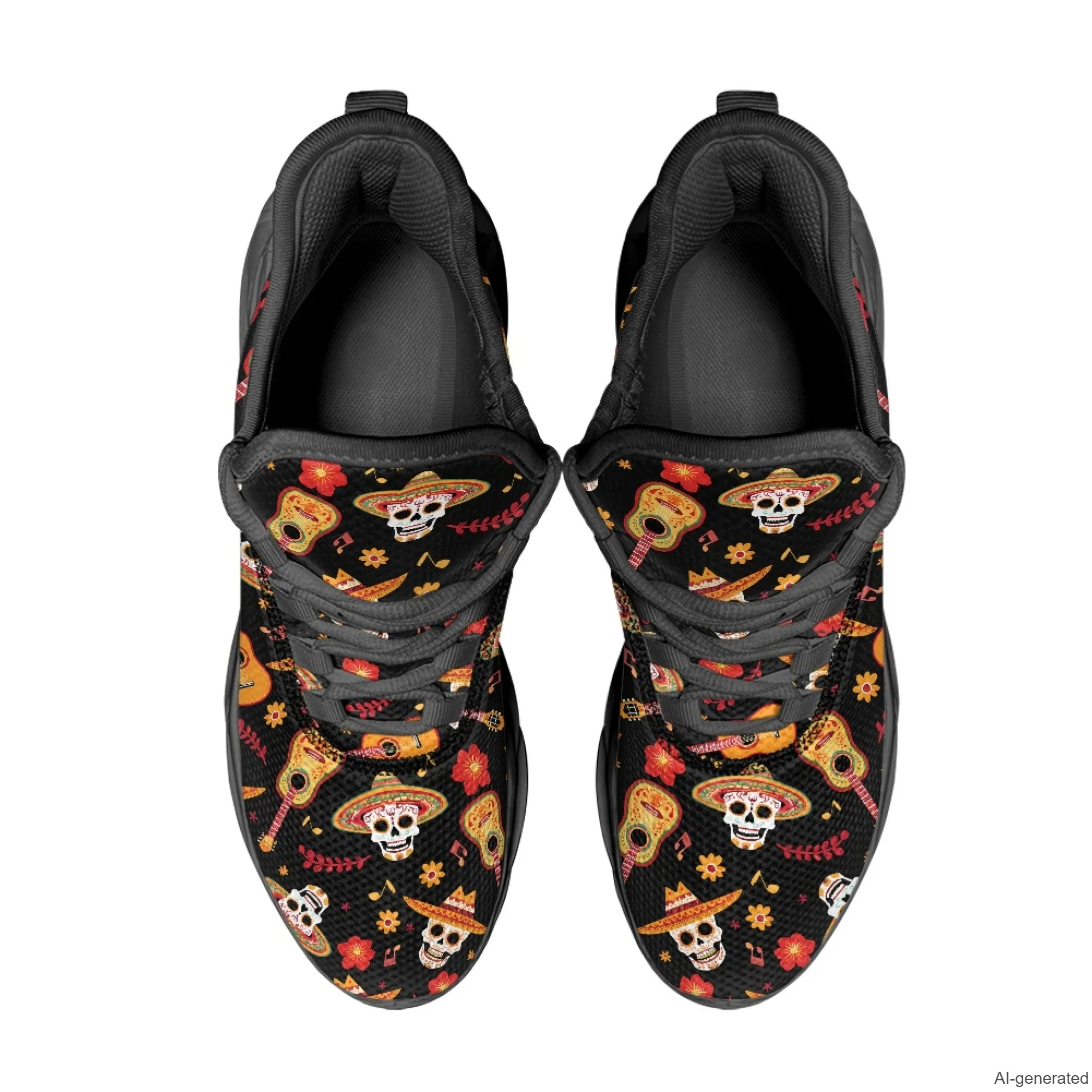 XIXIRIMIDO Max Soul Shoes Halloween Skulls Print Running Shoes for Men Casual Fashion Women Snakers Walking Shoes 35-48