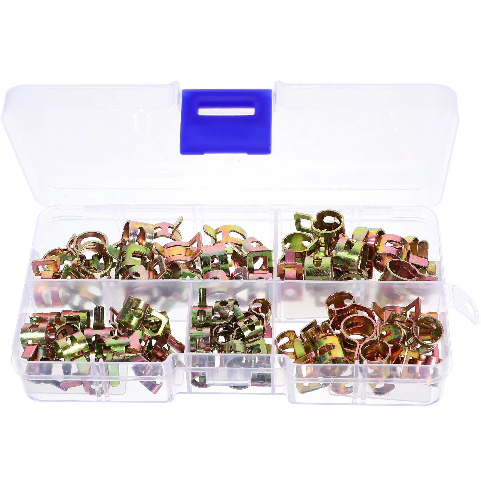 Steel Spring Hose Clamps 75Pcs 6 to 10mm Elastic Fuel Water Line Tube Clips for Automotive Repair