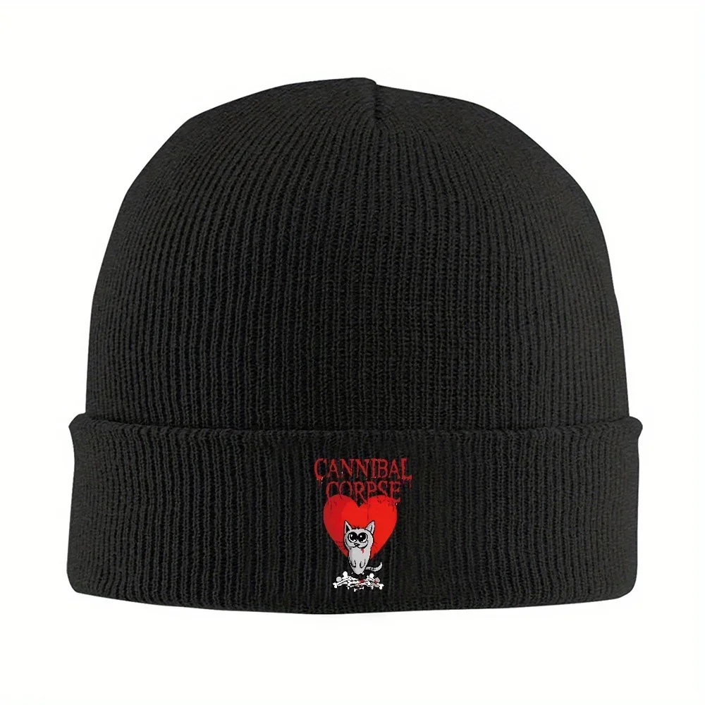 1pc Cannibal Corpse Cute Cat Knitted Hat Beanie Winter Hats Warm Hip-hop Death Metal Rock Band Caps Men Women Gifts