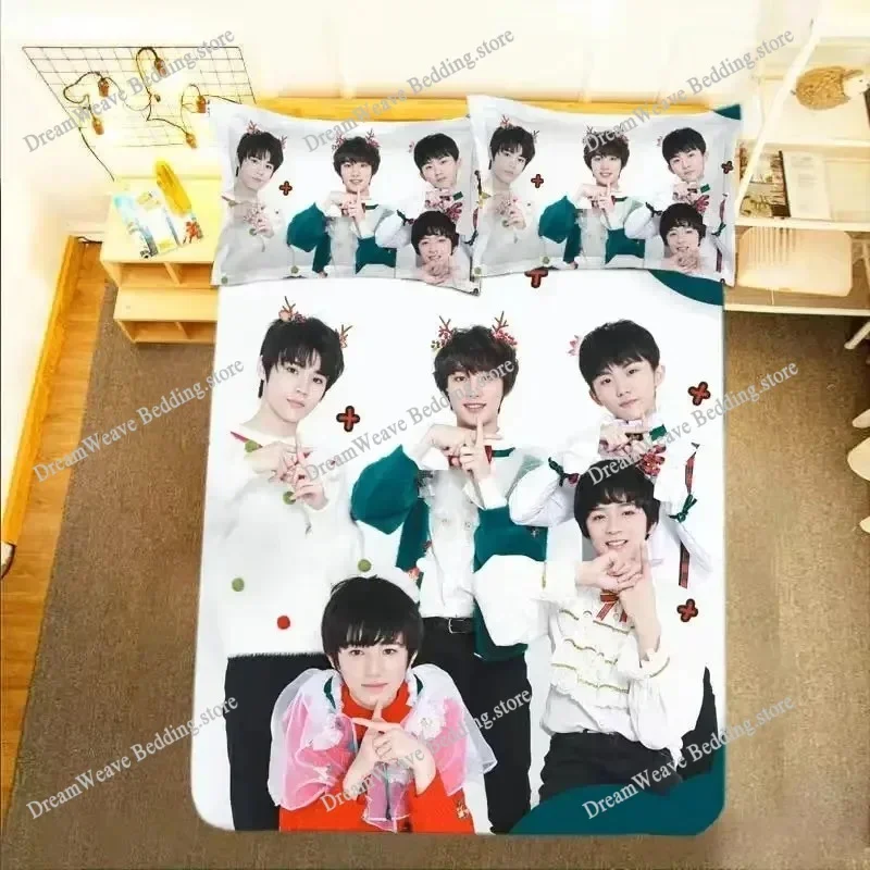 TNT Pillowcase+ Duvet Cover Single Knit Song Yaxuan Ding Chengxin Liu Yaowen Zhang Zhenyuan Ma Jiaqi Double Bedding Set963